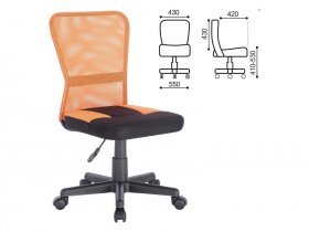Кресло компактное BRABIX Smart MG-313, без подлокотников, комбинированное, черное/оранжевое в Чульмане - chulman.mebel-nsk.ru | фото