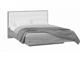 Кровать двуспальная 1,6 м «Миранда» Тип 1 (Дуб Гамильтон/Белый глянец) в Чульмане - chulman.mebel-nsk.ru | фото