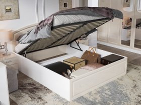 Кровать двуспальная 1,6 м Венеция КРМП-160 с подъемным механизмом в Чульмане - chulman.mebel-nsk.ru | фото