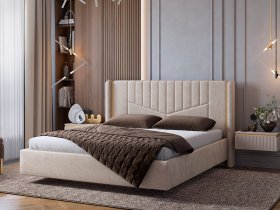 Кровать двуспальная 1,6м Диор (кашемир суфле (велюр)) в Чульмане - chulman.mebel-nsk.ru | фото