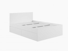Кровать двуспальная с ящиками 1,4м Мадера-М1400 (белый) в Чульмане - chulman.mebel-nsk.ru | фото
