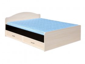 Кровать  двуспальная с ящиками 1,6м-1 (круглая спинка) в Чульмане - chulman.mebel-nsk.ru | фото