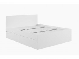 Кровать двуспальная с ящиками 1,6м Мадера-М1600 (белый) в Чульмане - chulman.mebel-nsk.ru | фото