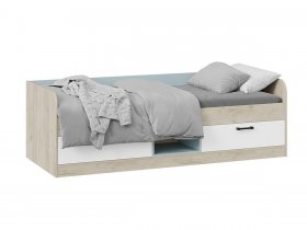 Кровать комбинированная «Оливер» Тип 1 401.003.000 (дуб крафт серый/белый/серо-голубой) в Чульмане - chulman.mebel-nsk.ru | фото