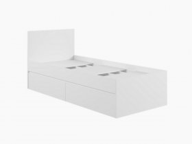 Кровать односпальная с ящиками 0,9м Мадера-М900 (белый) в Чульмане - chulman.mebel-nsk.ru | фото