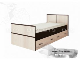 Кровать односпальная с ящиками 0,9м Сакура (BTS) в Чульмане - chulman.mebel-nsk.ru | фото