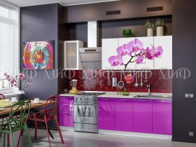Кухонный гарнитур Орхидея (фиолетовый) в Чульмане - chulman.mebel-nsk.ru | фото