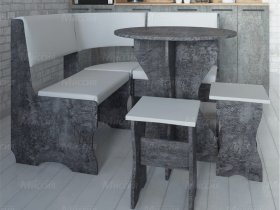 Кухонный уголок Лотос  (цемент темный к/з White) в Чульмане - chulman.mebel-nsk.ru | фото