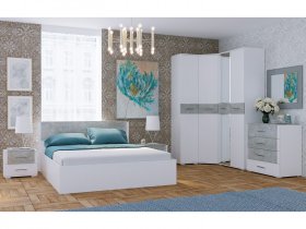 Модульная спальня Бьянка (белый/бетон) в Чульмане - chulman.mebel-nsk.ru | фото