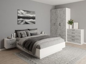 Модульная спальня Гамма (белый/цемент) в Чульмане - chulman.mebel-nsk.ru | фото