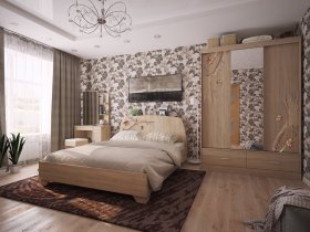 Модульная спальня Виктория-1 (дуб сонома) в Чульмане - chulman.mebel-nsk.ru | фото