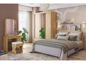 Модульная спальня Виктория-1 (дуб крафт золотой) в Чульмане - chulman.mebel-nsk.ru | фото