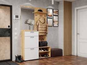 Прихожая Монтана (дуб крафт золотой/белый) в Чульмане - chulman.mebel-nsk.ru | фото