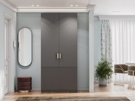 Шкаф двухстворчатый Эккервуд (Нью) (графит) в Чульмане - chulman.mebel-nsk.ru | фото
