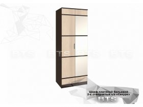 Шкаф двухстворчатый с зеркалом платяной-бельевой Сакура (BTS) в Чульмане - chulman.mebel-nsk.ru | фото