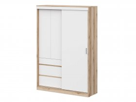 Шкаф-купе (1,5м) Брауни (дуб делано/белый) в Чульмане - chulman.mebel-nsk.ru | фото