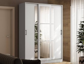 Шкаф-купе 1,6м «Стиль-2» (белый) в Чульмане - chulman.mebel-nsk.ru | фото
