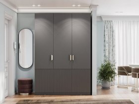 Шкаф трехстворчатый Эккервуд (Нью) (графит) в Чульмане - chulman.mebel-nsk.ru | фото