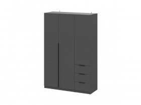 Шкаф трехстворчатый с ящиками ШК-22 (графит) в Чульмане - chulman.mebel-nsk.ru | фото