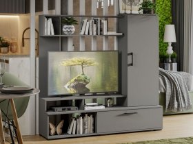 Стенка «Сиена» (графит серый) в Чульмане - chulman.mebel-nsk.ru | фото