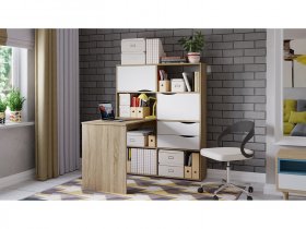 Стол письменный тип 7 (дуб сонома/белый ясень) в Чульмане - chulman.mebel-nsk.ru | фото