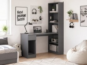 Стол письменный угловой «Лайт» 10.01 (темно-серый) в Чульмане - chulman.mebel-nsk.ru | фото